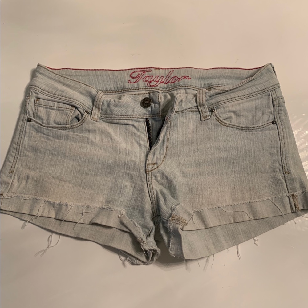 Light wash denim shorts from Delia’s